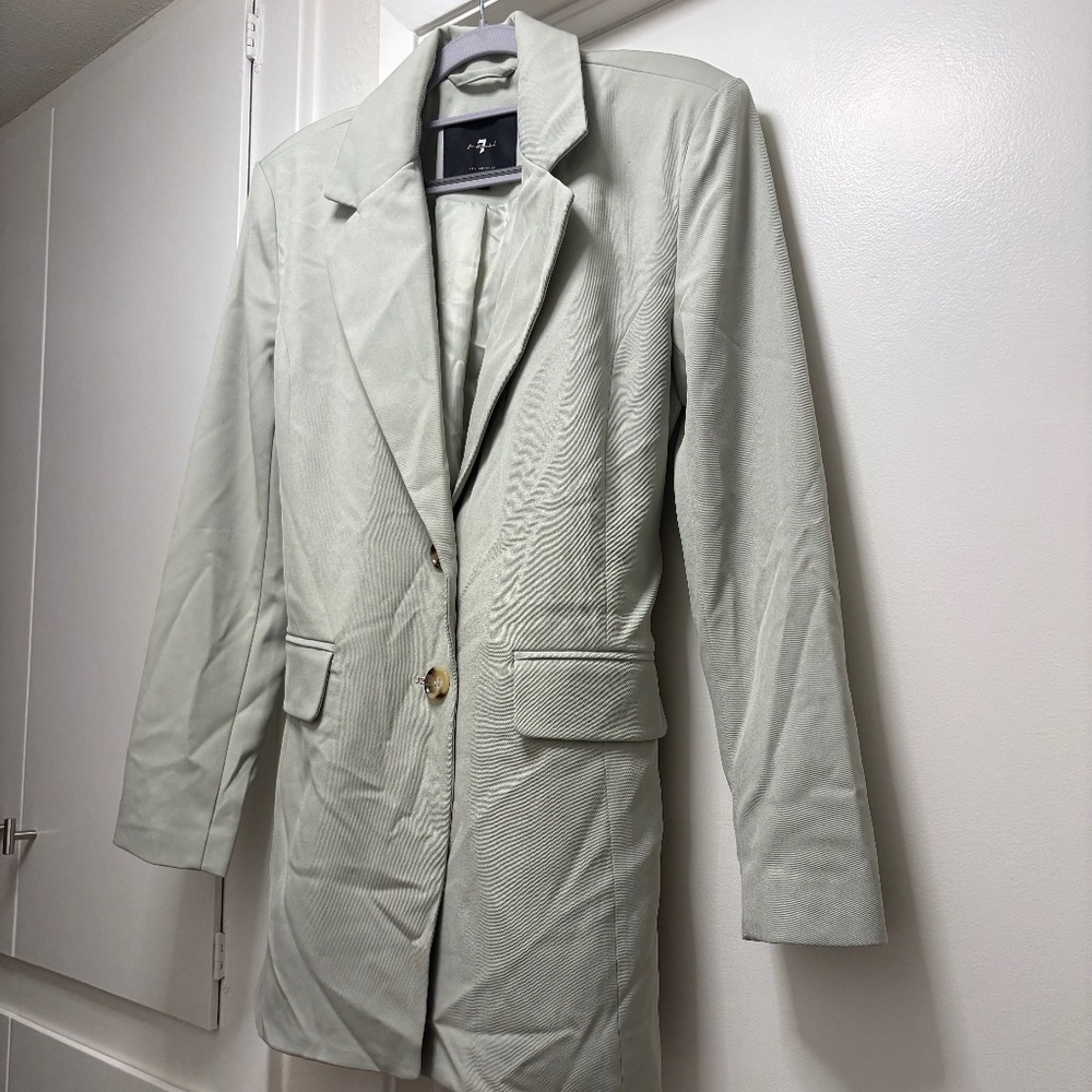 7 for all Mankind seafoam green blazer with belt - size XS